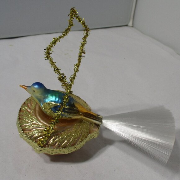 Gorgeous Blumchen Vintage Victorian Blue Biue Bird on Nest Christmas Ornament - Picture 9 of 10